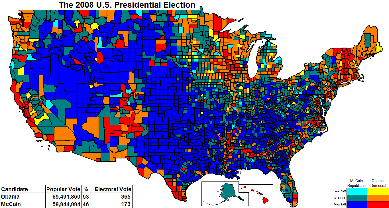 The 2008 U.S. Presidential Election map