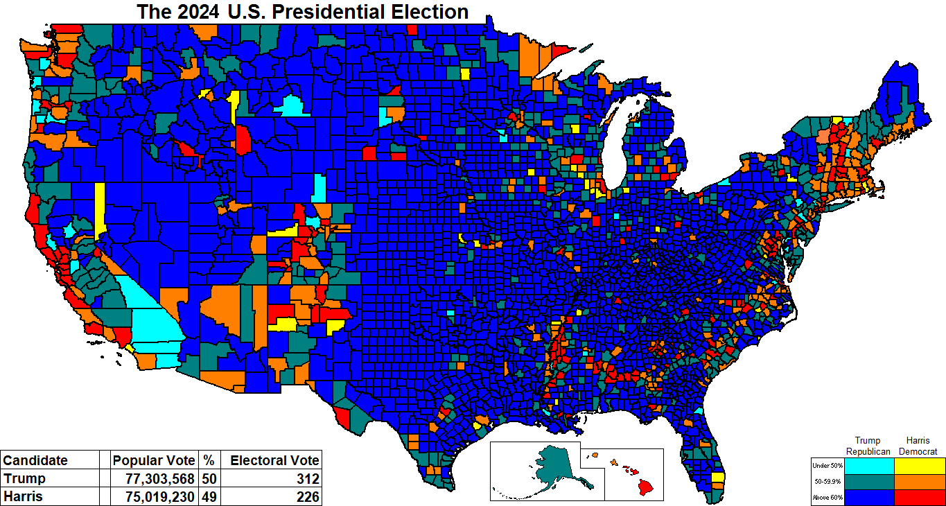 The 2024 U.S. Presidential Election map